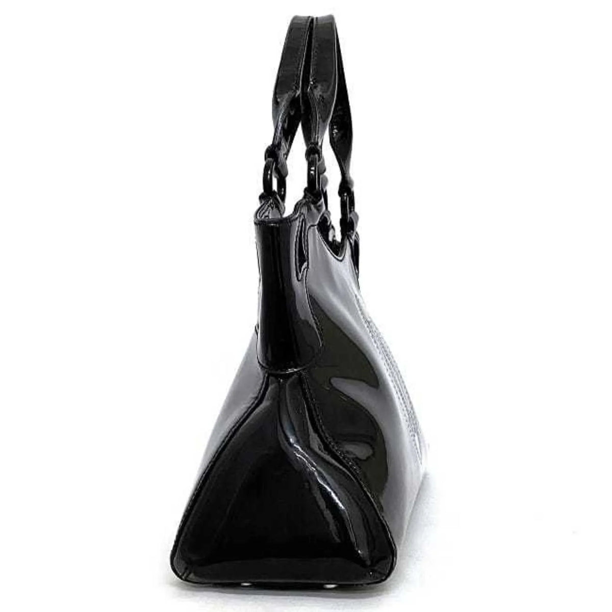 Marcello handbag (Good) tote leather enamel SM black patent Pre-Owned mast Cartier bag L1000833 ladies