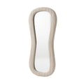 Modern Oval-Shaped Mirror with Textured Fabric Frame