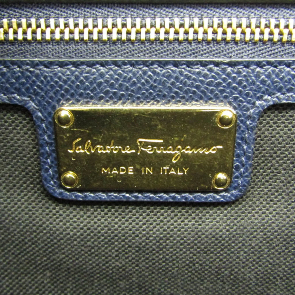 0011 Navy Ferragamo (Good) Women's Vara Shoulder Salvatore AU-21 Pre-Owned Leather Bag