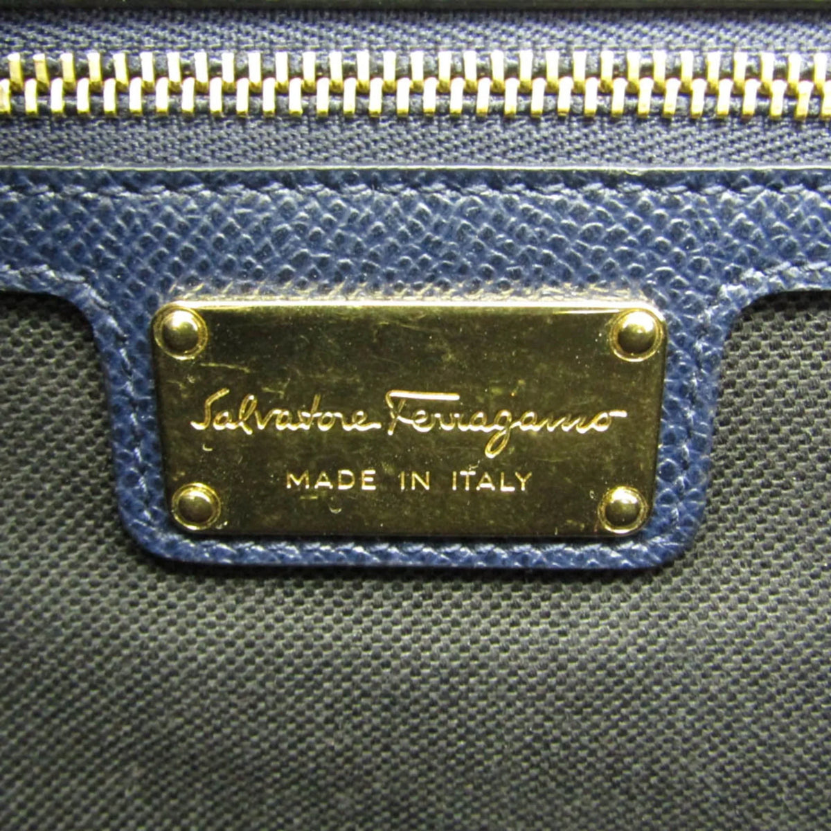 0011 Navy Ferragamo (Good) Women's Vara Shoulder Salvatore AU-21 Pre-Owned Leather Bag