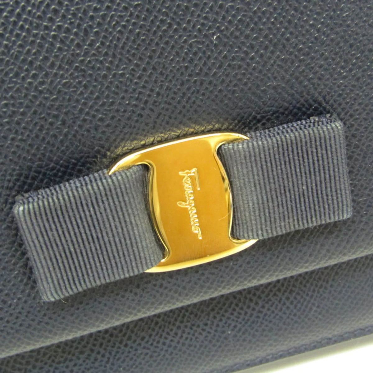 0011 Navy Ferragamo (Good) Women's Vara Shoulder Salvatore AU-21 Pre-Owned Leather Bag