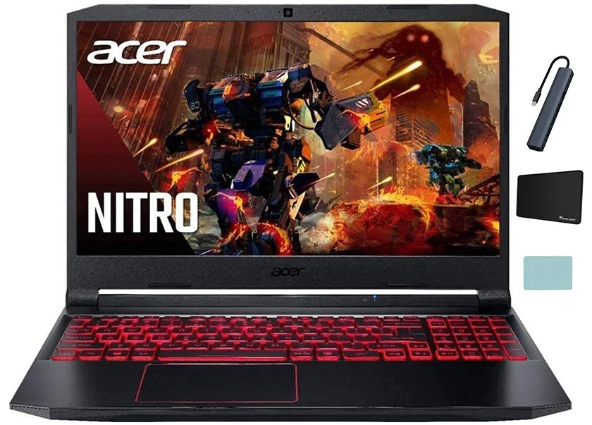 Display, 10 Accessories Core Nitro NVIDIA Keyboard, 16GB GTX1650, FHD Laptop, Home DDR4, 15.6” i5-10300H, Tigology + 5 Backlit Acer GeForce Intel 512GB IPS SSD, Windows Gaming