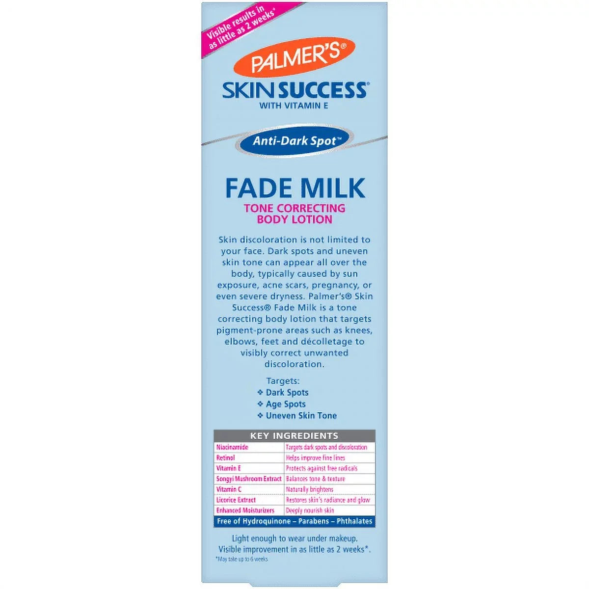 Success Pack oz Skin of Lotion Anti-Dark Palmer's Body 2 8.5 Fade Milk fl Spot