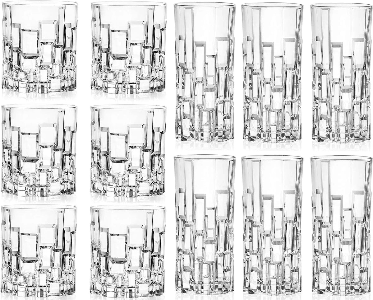 & Pack Count 11 1 Set Cristalleria Glass 11.5 RCR Whiskey Crystal of Drinkware Highball 12 Italiana Tumbler DOF oz oz,