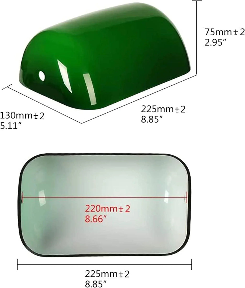 & Opal Aspen Replacement Shade x 5-1/4"W Cased Bankers GREEN Creative 8-3/4"L Lamps, 23601-21, Pharmacy For Glass 3-1/8"H, x
