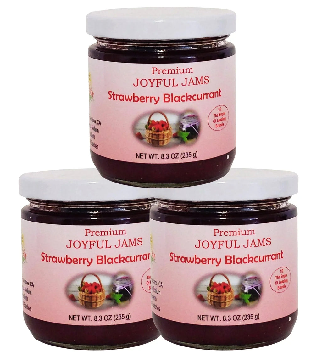 sugar brands) and most Wonderful less Strawberry 70 Delicious (3 (with Foodie. a Blackcurrant Amazing Gift for - percent than Flavor. fruit Jam Pack) - Spreadable. Premium