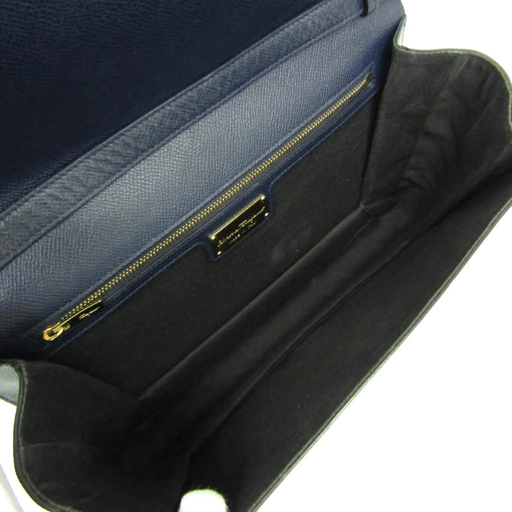 0011 Navy Ferragamo (Good) Women's Vara Shoulder Salvatore AU-21 Pre-Owned Leather Bag