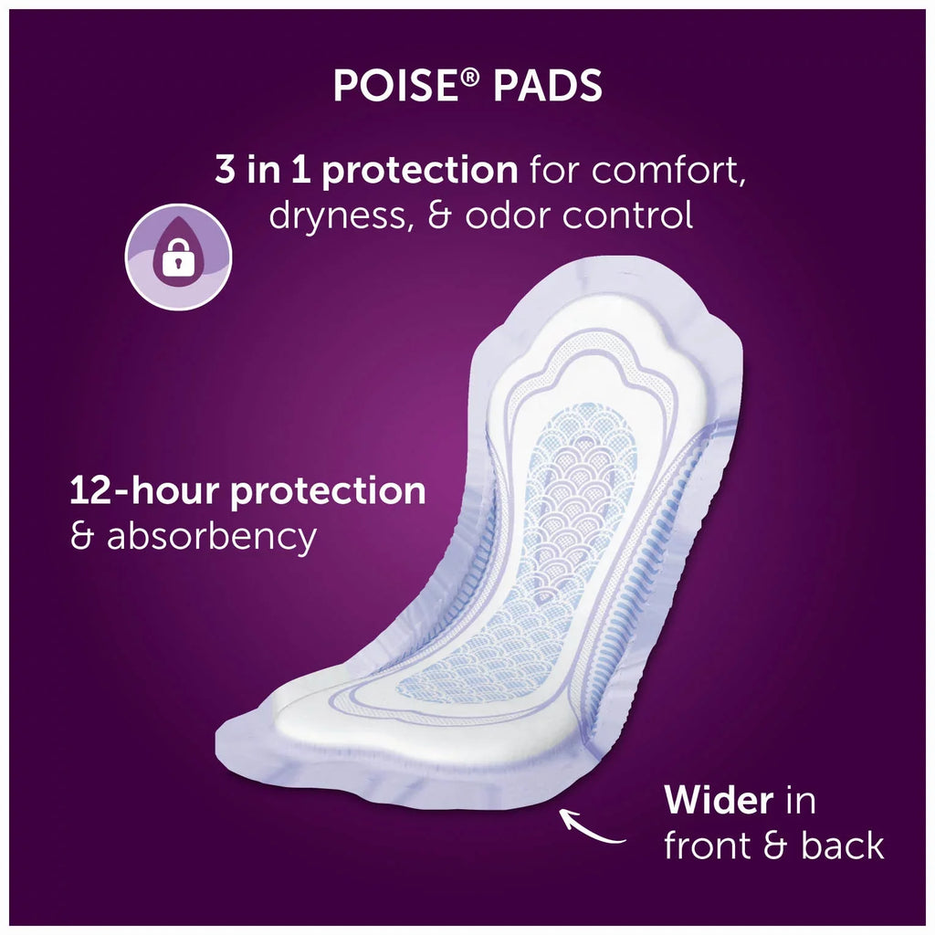 Long, for Women, Pads Absorbency, Maximum Poise Ct Incontinence 42