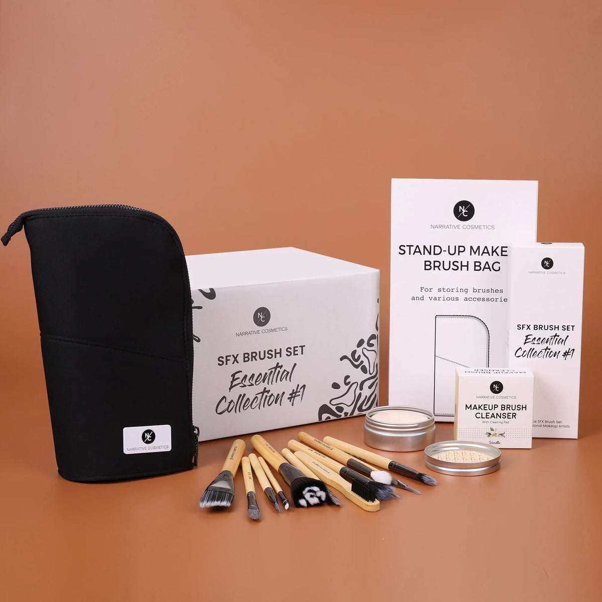 '- 12 Piece Kit Brush Makeup Essential Brush SFX Makeup Cosmetics - Collection#1 Set Effects Special Narrative