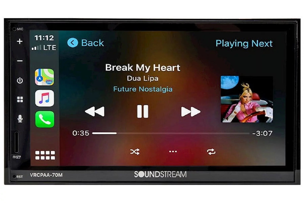& DIN Double +Camera Silver Bluetooth Soundstream Android VRCPAA-70M 7" CarPlay