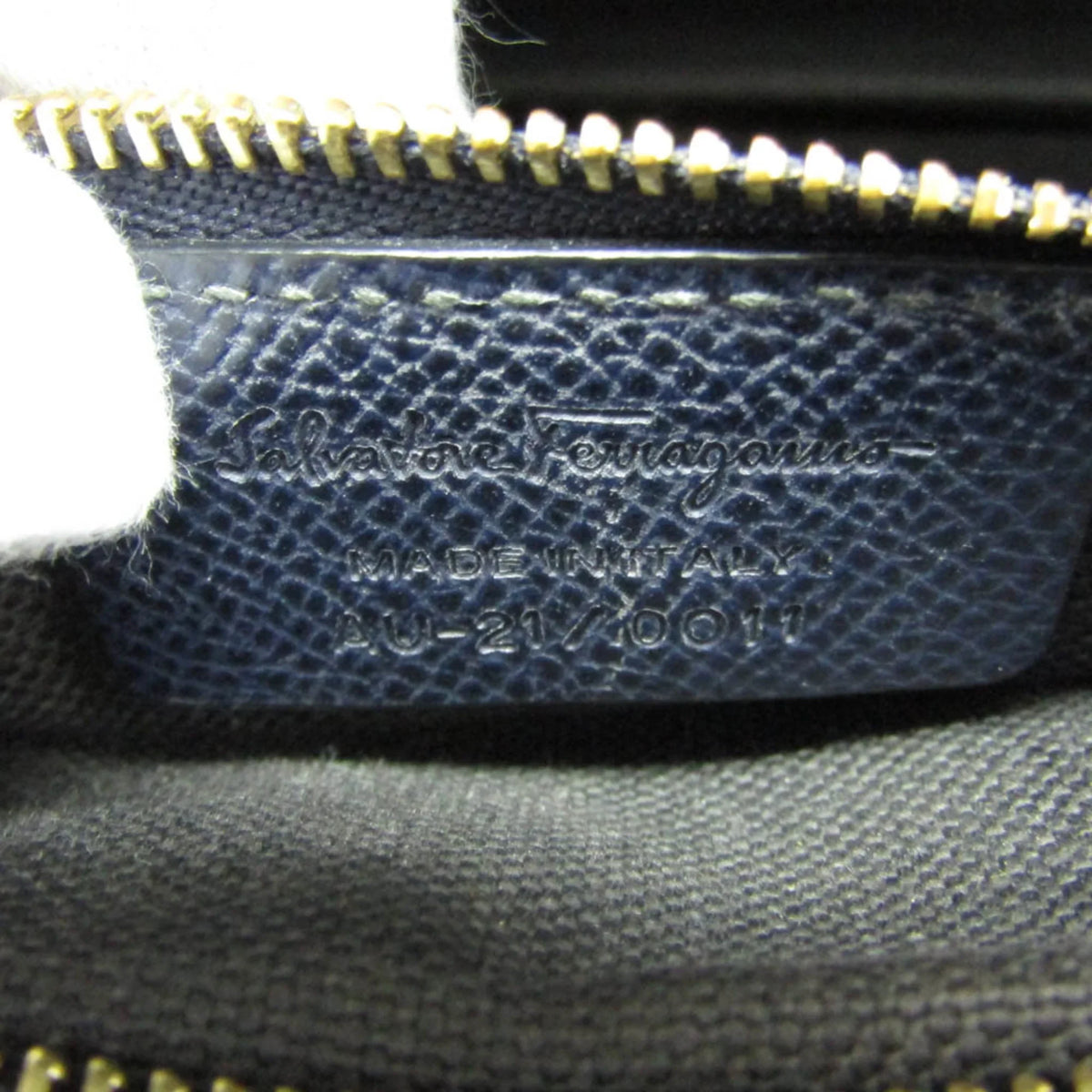 0011 Navy Ferragamo (Good) Women's Vara Shoulder Salvatore AU-21 Pre-Owned Leather Bag
