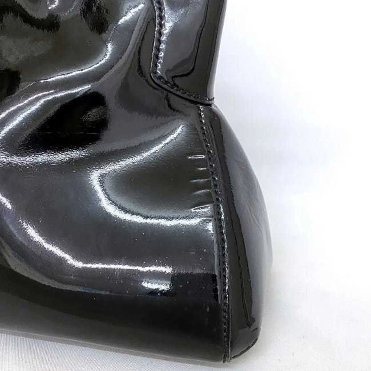 Marcello handbag (Good) tote leather enamel SM black patent Pre-Owned mast Cartier bag L1000833 ladies