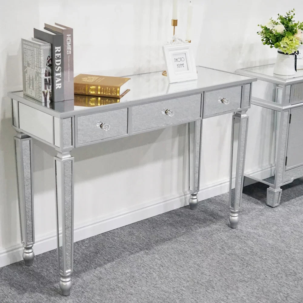 Table Table Dressing Three Mirror Drawers Console Table