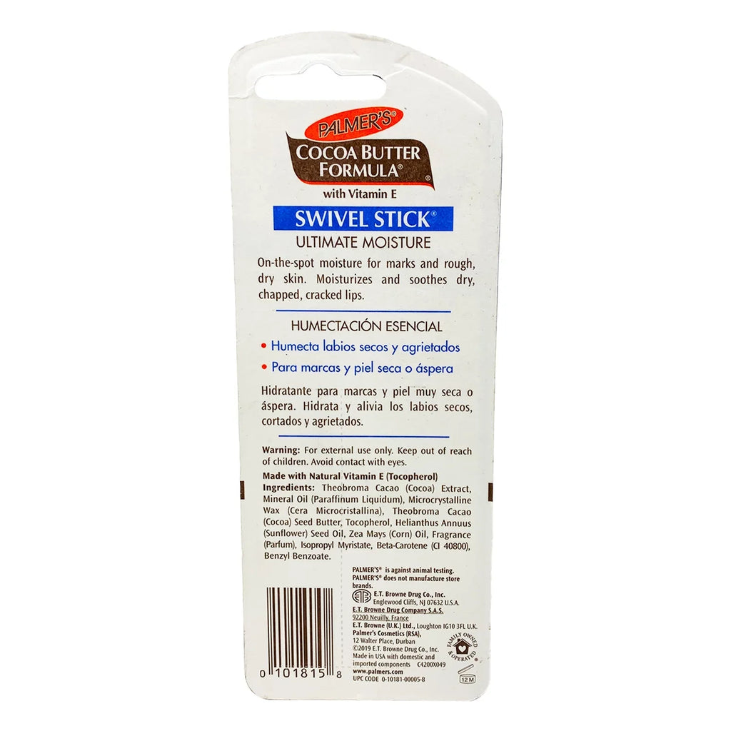 Swivel w/Vitamin Pk Moisturizes .5oz Formula 5 Butter E Stick Cocoa Palmers Each