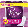 Long, for Women, Pads Absorbency, Maximum Poise Ct Incontinence 42