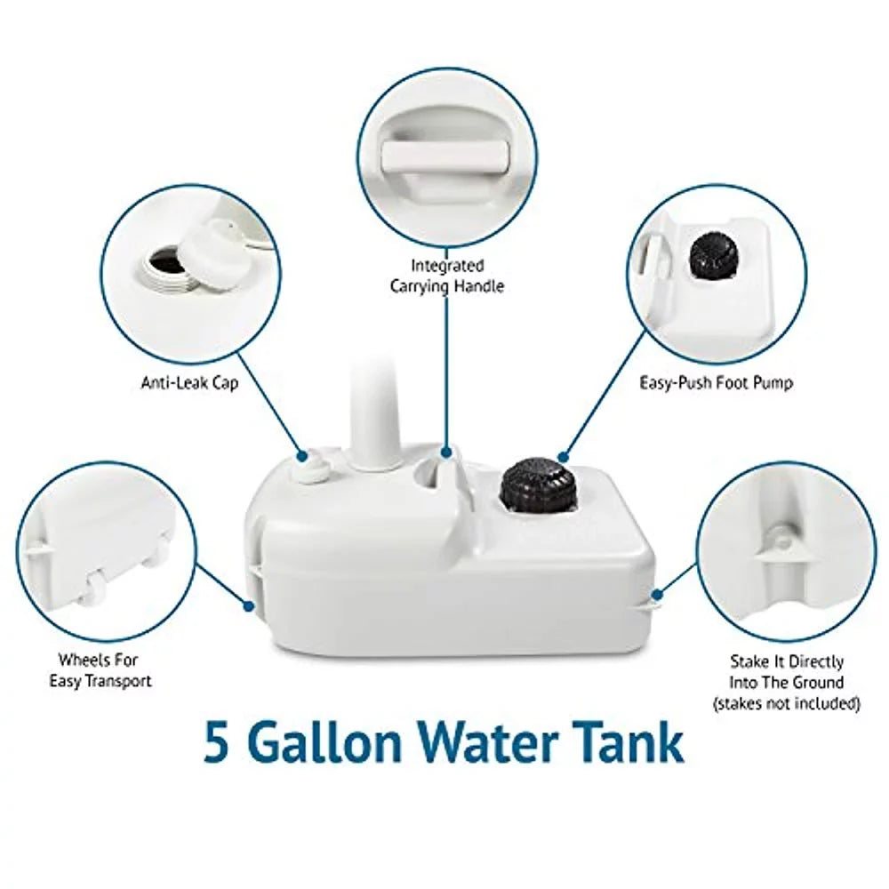 19.7 in White x Basin & - 12.9 gal. Hike Camping 5 in Crew Tank W, L Sink, Portable